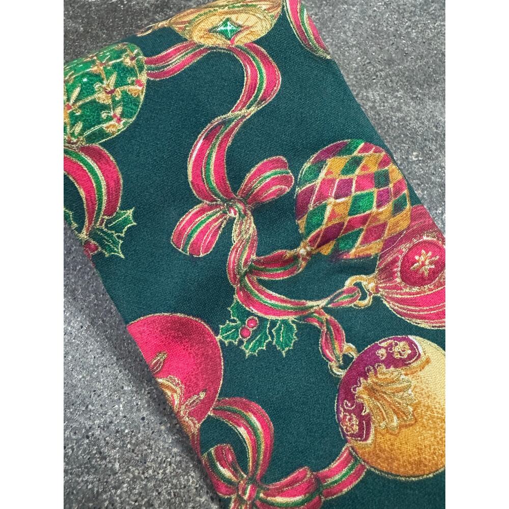 Cornerstone Men’s Holiday Tie Ornaments 56"Long Multi Color Festive Holiday VTG